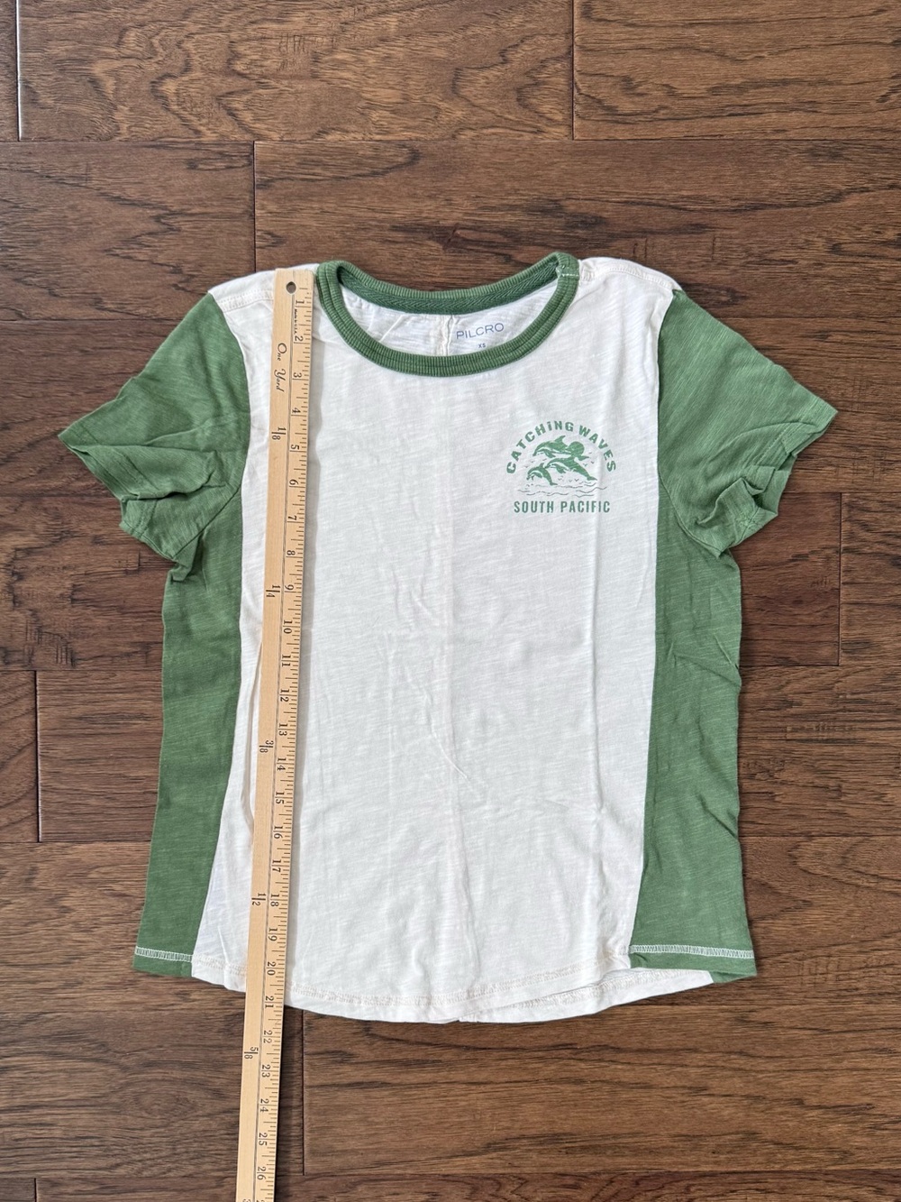 Pilcro by Anthropologie Catching Waves South Pacific Ringer Tee Size XS - Picture 3 of 9